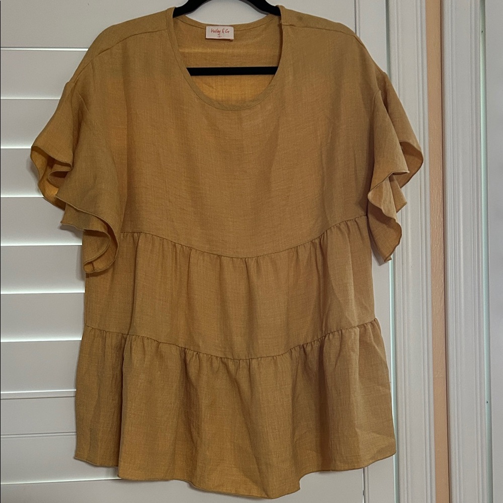Mustard Tiered Blouse